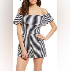 Sugarlips Black and White Striped Romper